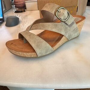 Elegant Beige Wedge Sandals